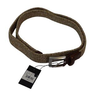 PX Men Tan Woven Stretch Braided Belt Size 46 Adjustable Casual Dressy